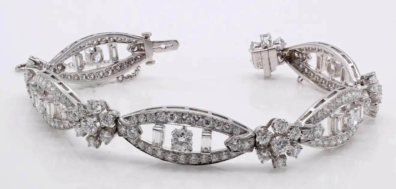 1960S Diamond Platinum Cocktail Bracelet