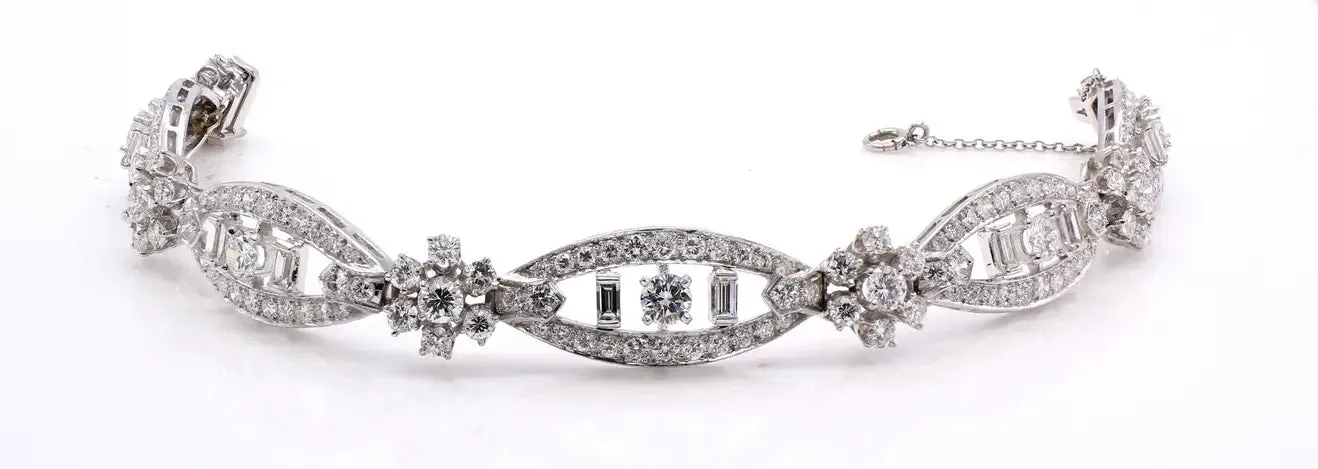 1960S Diamond Platinum Cocktail Bracelet