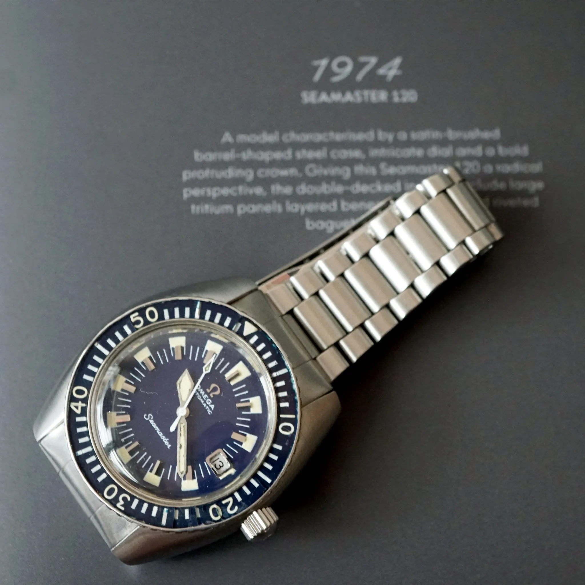 1970 OMEGA SEAMASTER 120 DEEP BLUE 166.073 DIVER WATCH