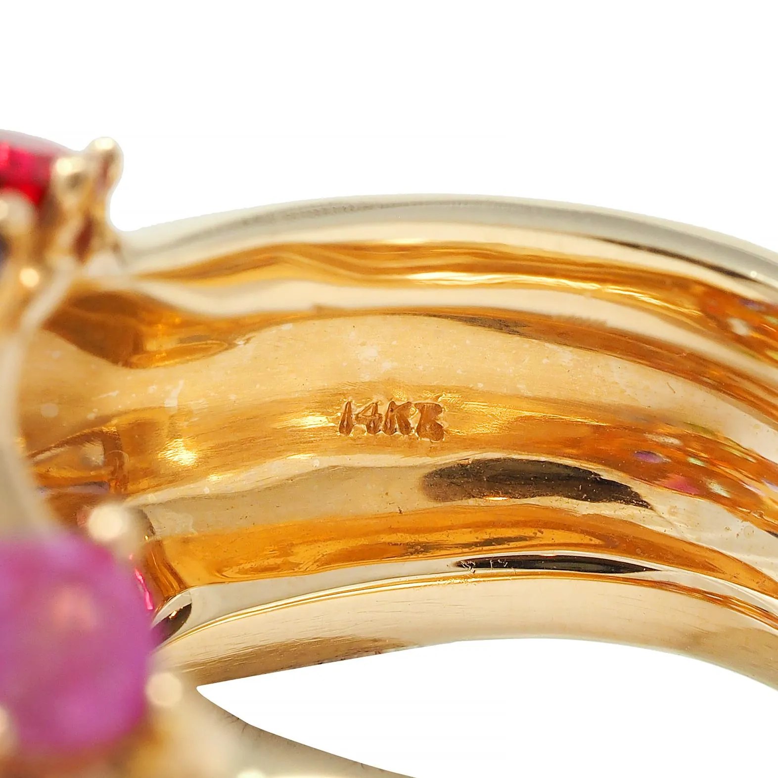 1990's Multi-Gem 14 Karat Yellow Gold Vintage Cluster Cocktail Ring