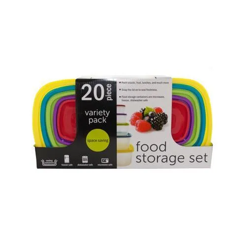 20-Piece Variety Pack Food Storage Containers Set ( Case of 3 )