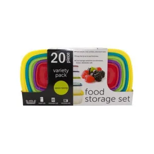 20-Piece Variety Pack Food Storage Containers Set ( Case of 4 )