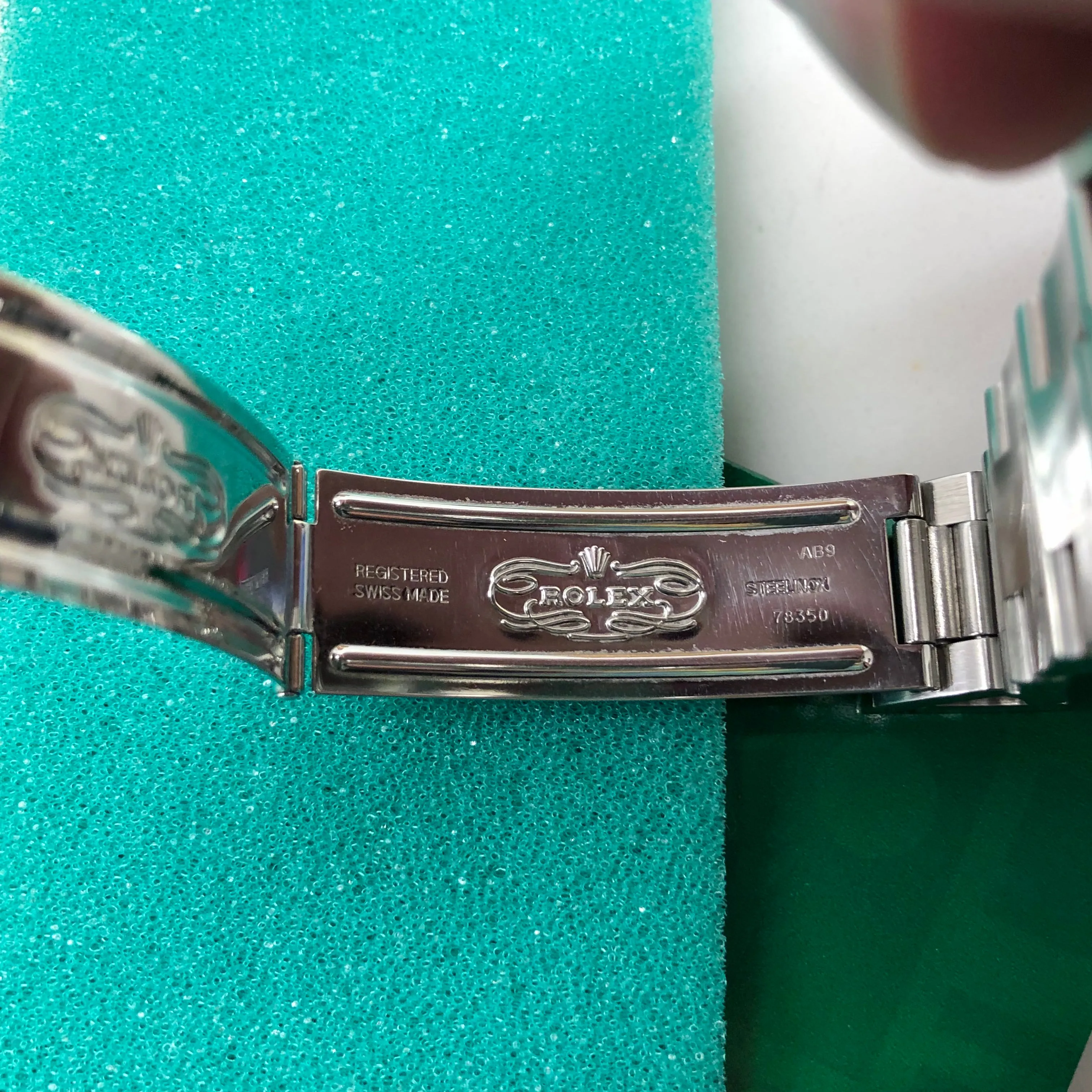 2000 Rolex Air King 14000 Blue Explorer Dial Stainless Steel Wristwatch Box Papers
