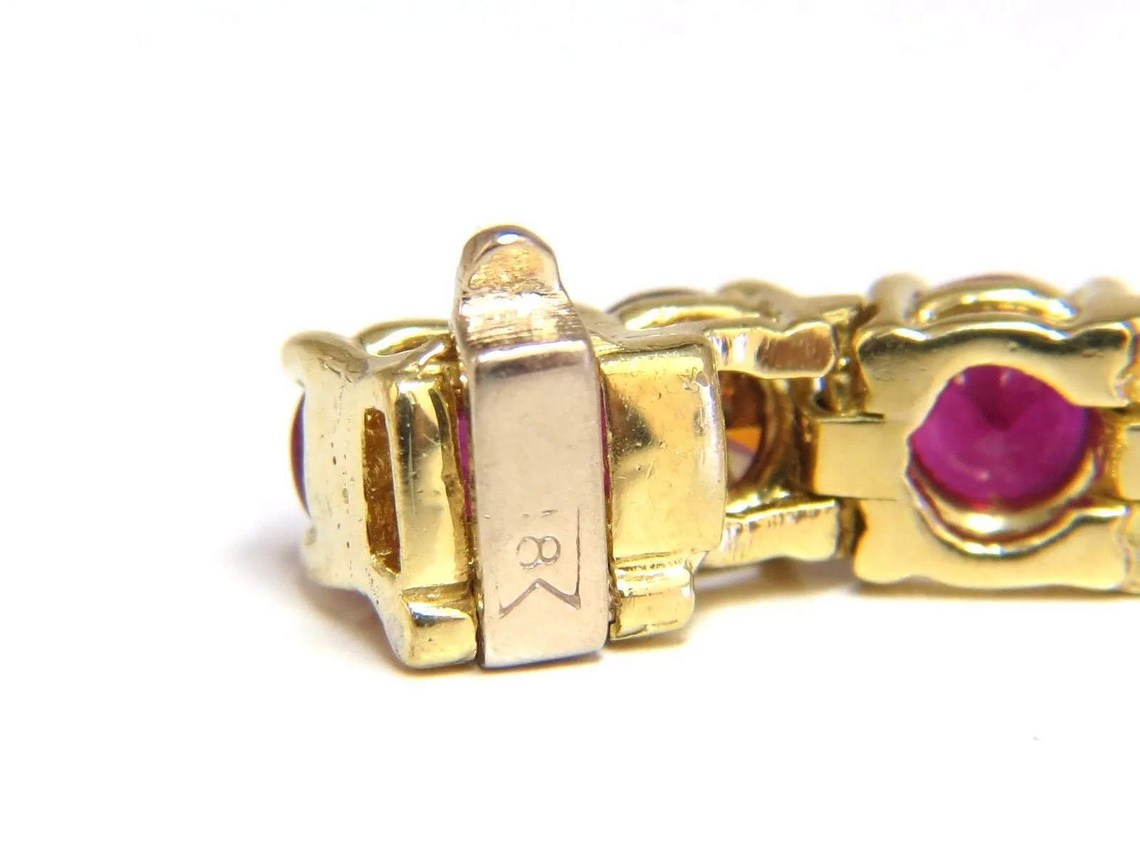 24.14ct Natural Fancy Cinnamon Brown Diamonds Red Ruby Bracelet 18kt Tennis