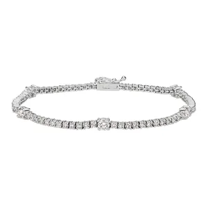 3.00 Carat Natural Diamond Bracelet 14K White Gold 7''