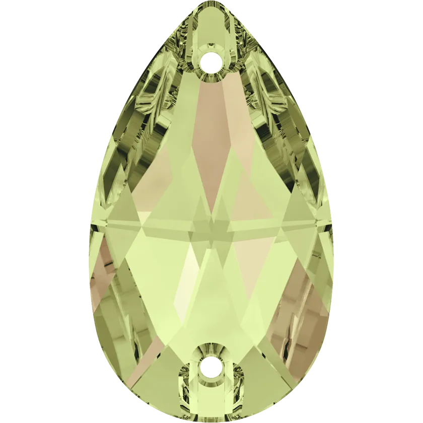 3230 Swarovski Drop Sew-On Stones, Crystal Luminous Green (001 LUMG)