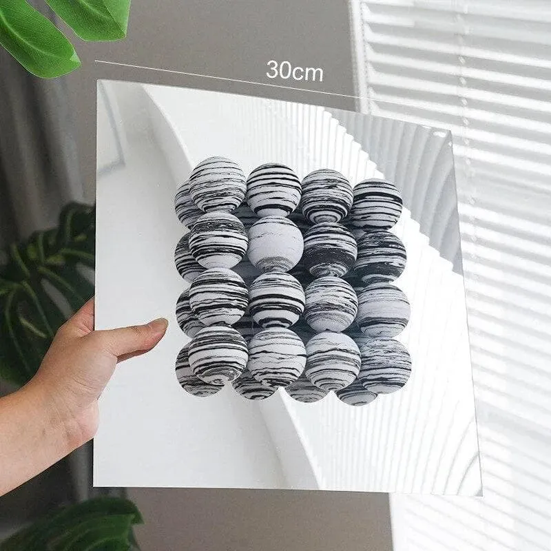 3D Acrylic Ball Wall Transparent Mirror