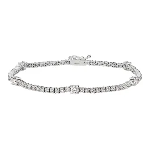 4.00 Carat Natural Diamond Bracelet 14K White Gold 7''