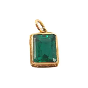 4.00 ct Emerald Cut Colombian Emerald in Yellow Gold Bezel - Pendant