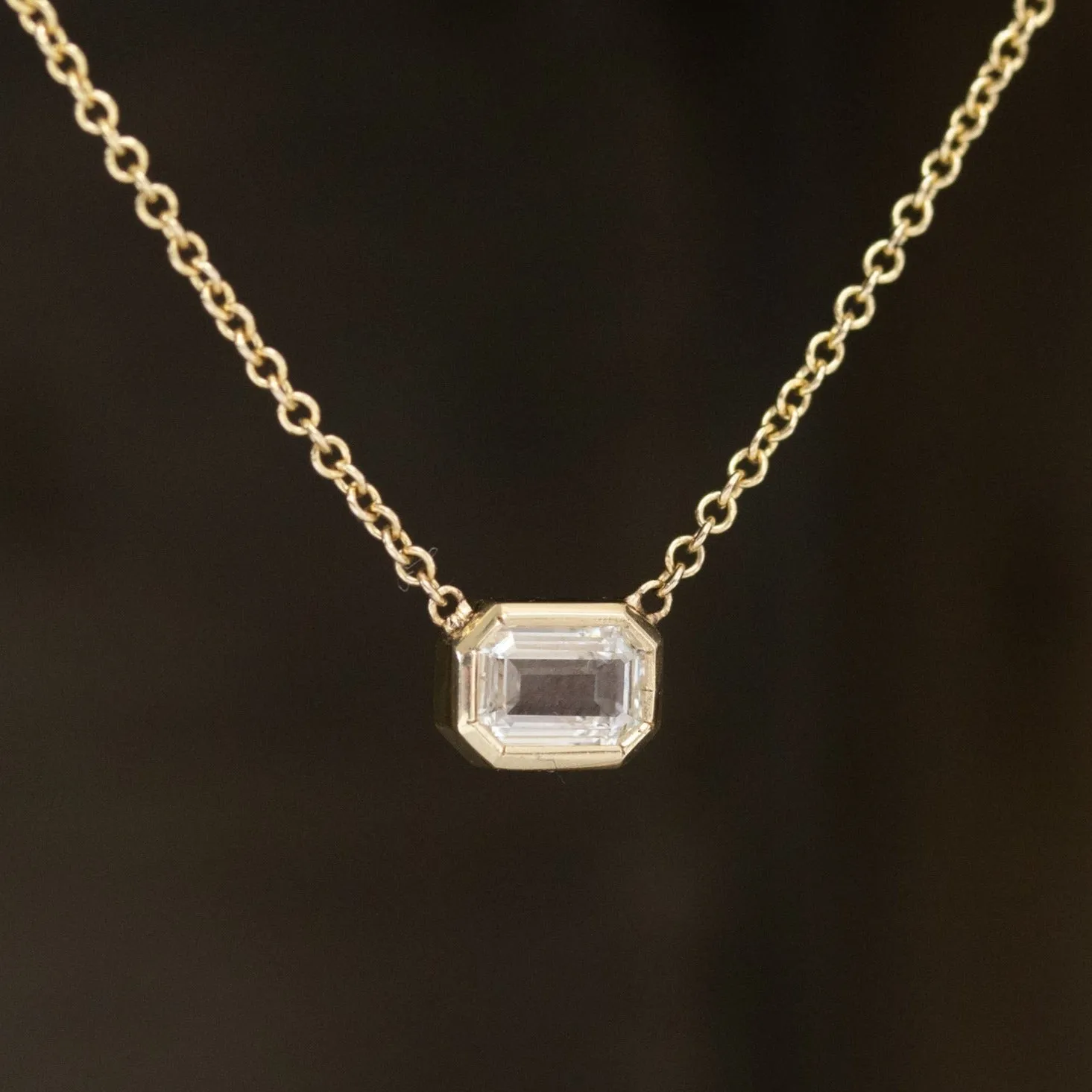 .47ct Emerald Cut Diamond Pendant 14kt Yellow Gold