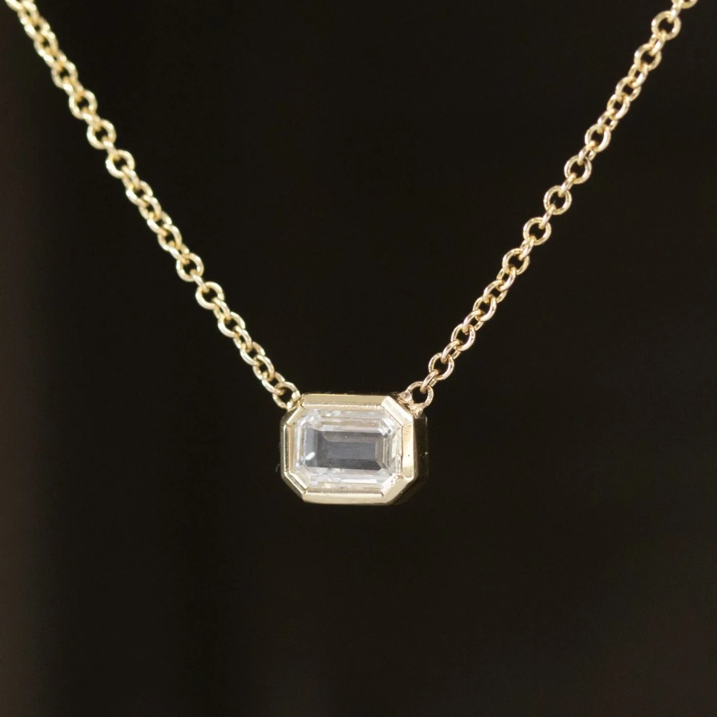 .47ct Emerald Cut Diamond Pendant 14kt Yellow Gold