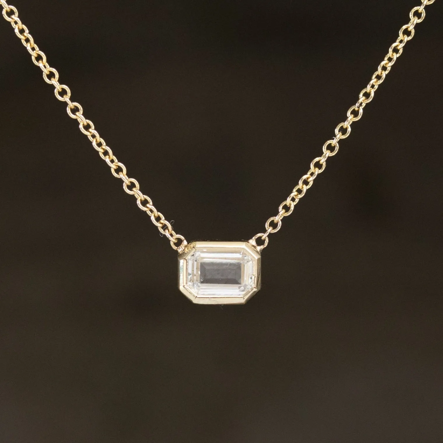 .47ct Emerald Cut Diamond Pendant 14kt Yellow Gold