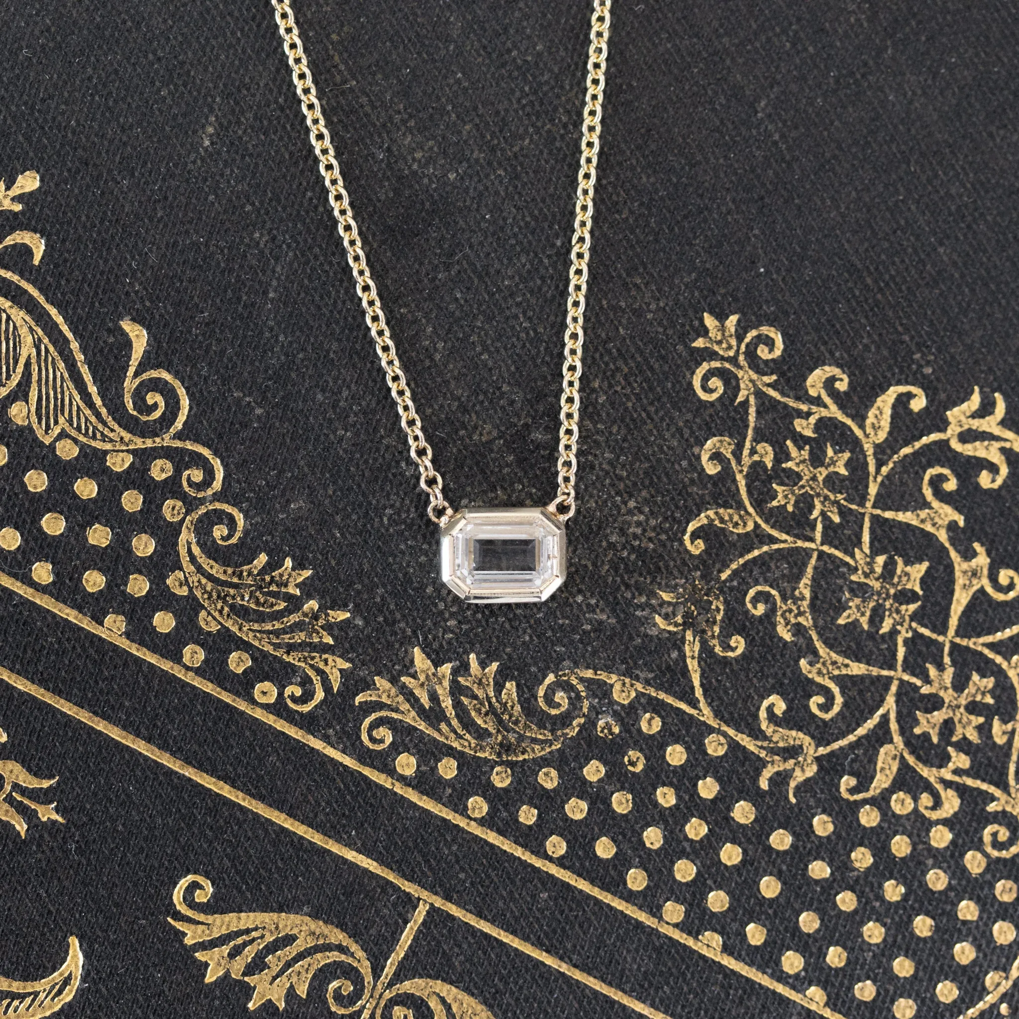 .47ct Emerald Cut Diamond Pendant 14kt Yellow Gold