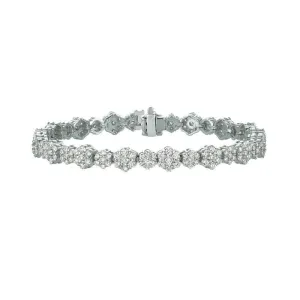 6.00 Carat Natural Diamond Bracelet G SI 14K White Gold 7''