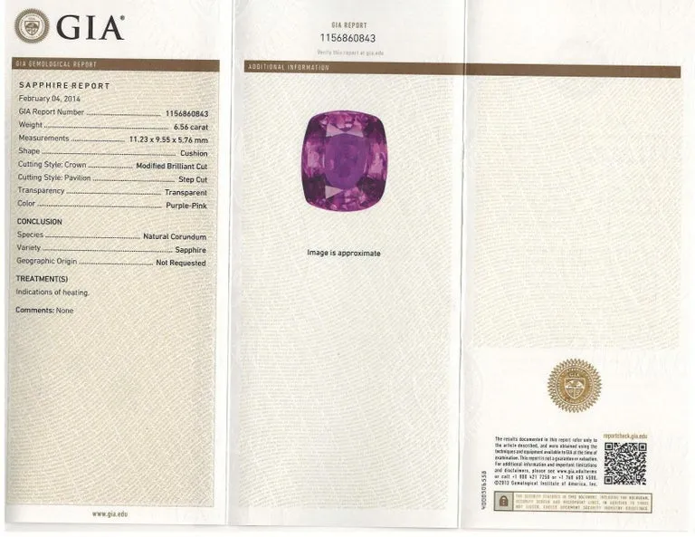 6.56 Carat Pink Sapphire GIA, Diamond White, Yellow Gold Bezel Cocktail Ring
