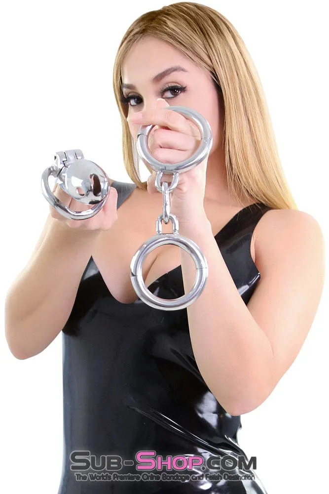 7187M      Heavy Bondage Stainless Steel Wrist Manacles, Small / Medium