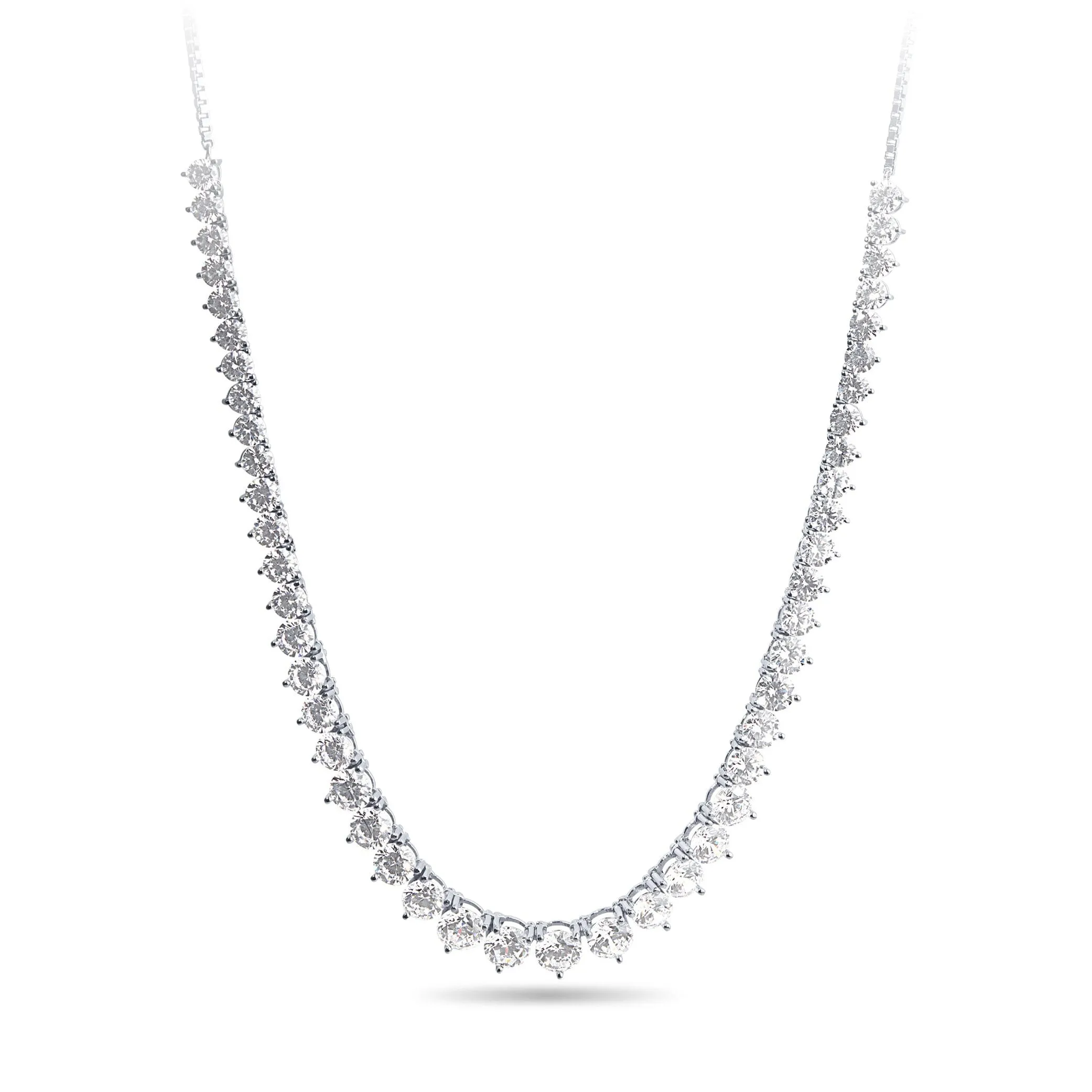 75cm Tennis Bolo Necklace with Cubic Zirconia in Sterling Silver