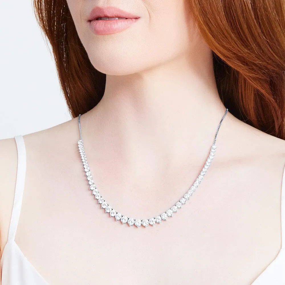75cm Tennis Bolo Necklace with Cubic Zirconia in Sterling Silver