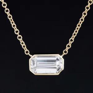 .87ct Emerald Cut Diamond Bezel Pendant