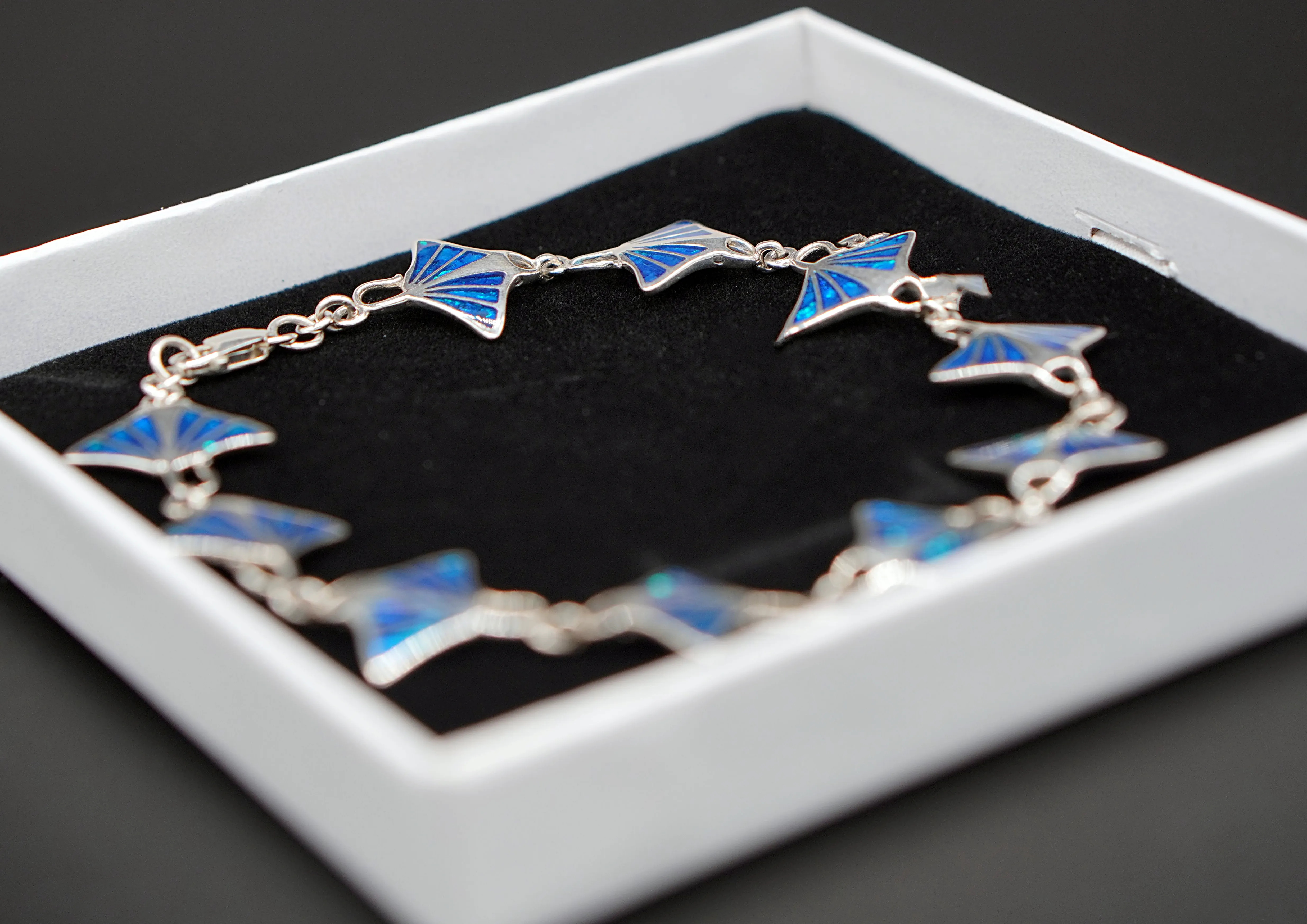 925 Real Silver Manta Ray Bracelet