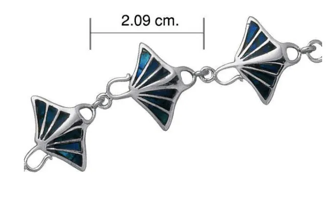 925 Real Silver Manta Ray Bracelet