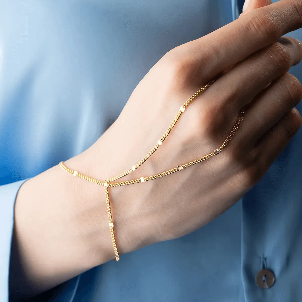 925K Silver Elegant Slave Bracelet with Cuban Chain
