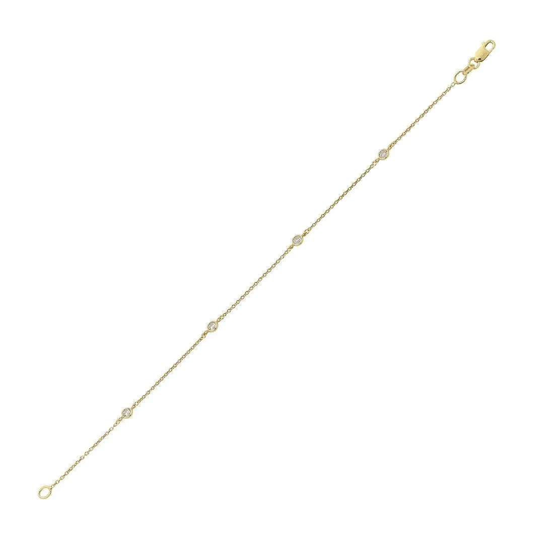 9ct Yellow Gold Silver Infused Cubic Zirconia Bracelet