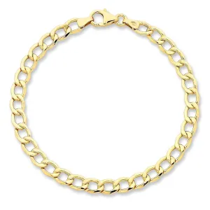 9ct Yellow Gold Silver Infused Curb Bracelet