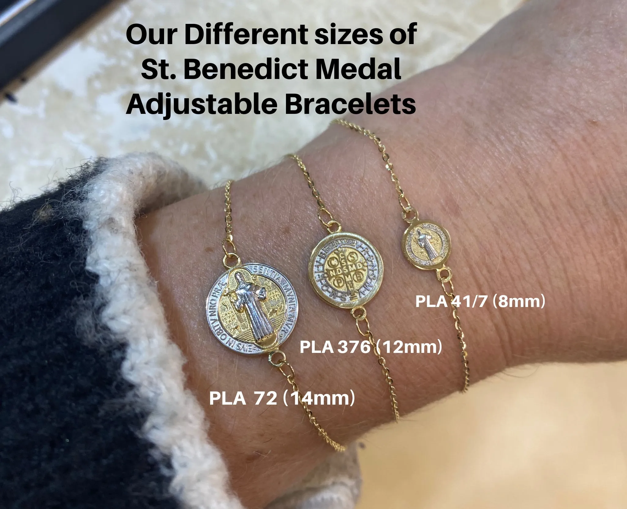 Adjustable St. Benedict Medal Bracelet (12.0mm)