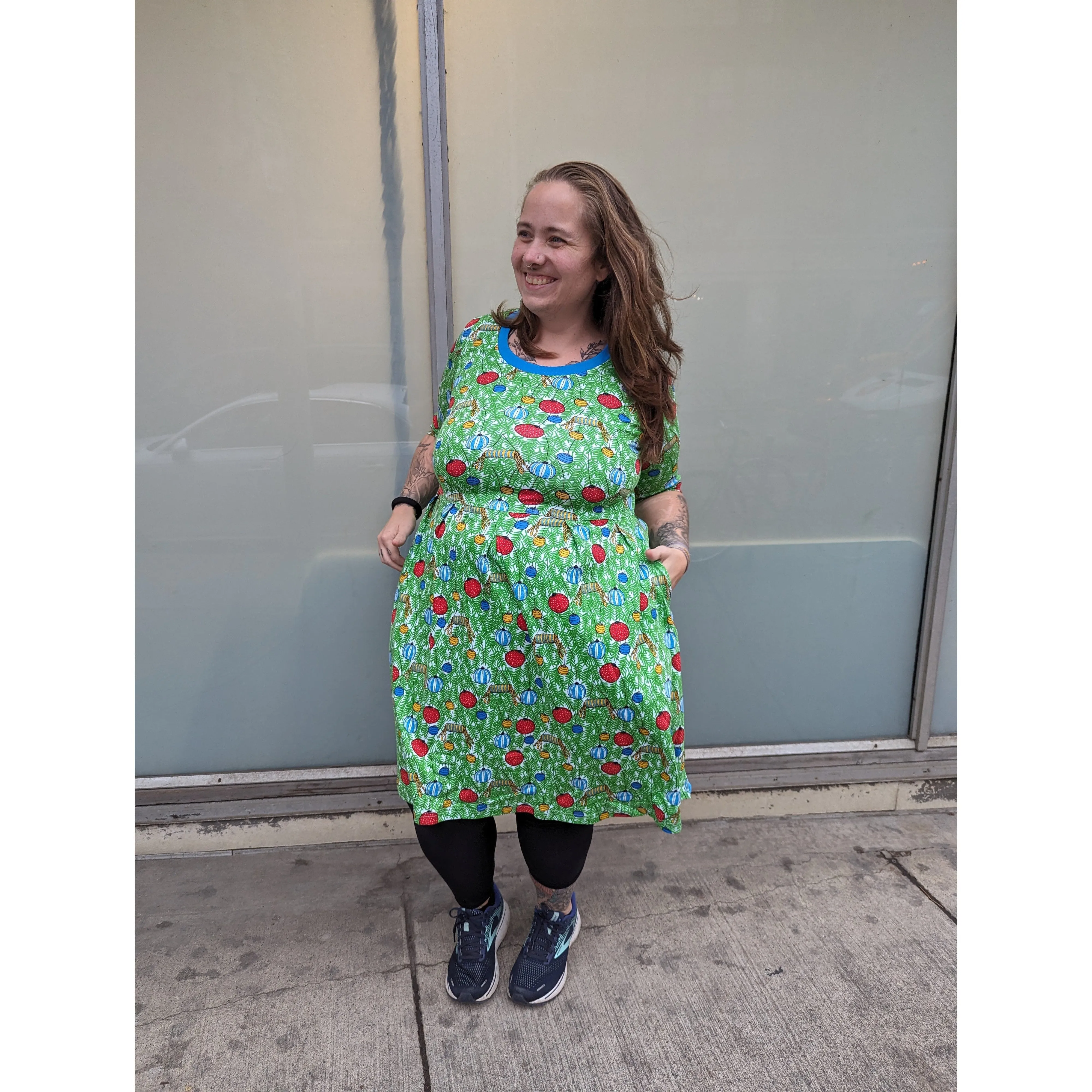 Adult's Christmas Bauble U-Neck Dress