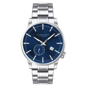 Alfred Sung Automatic II Blue Sunray Dial Silver Bracelet Men's watch