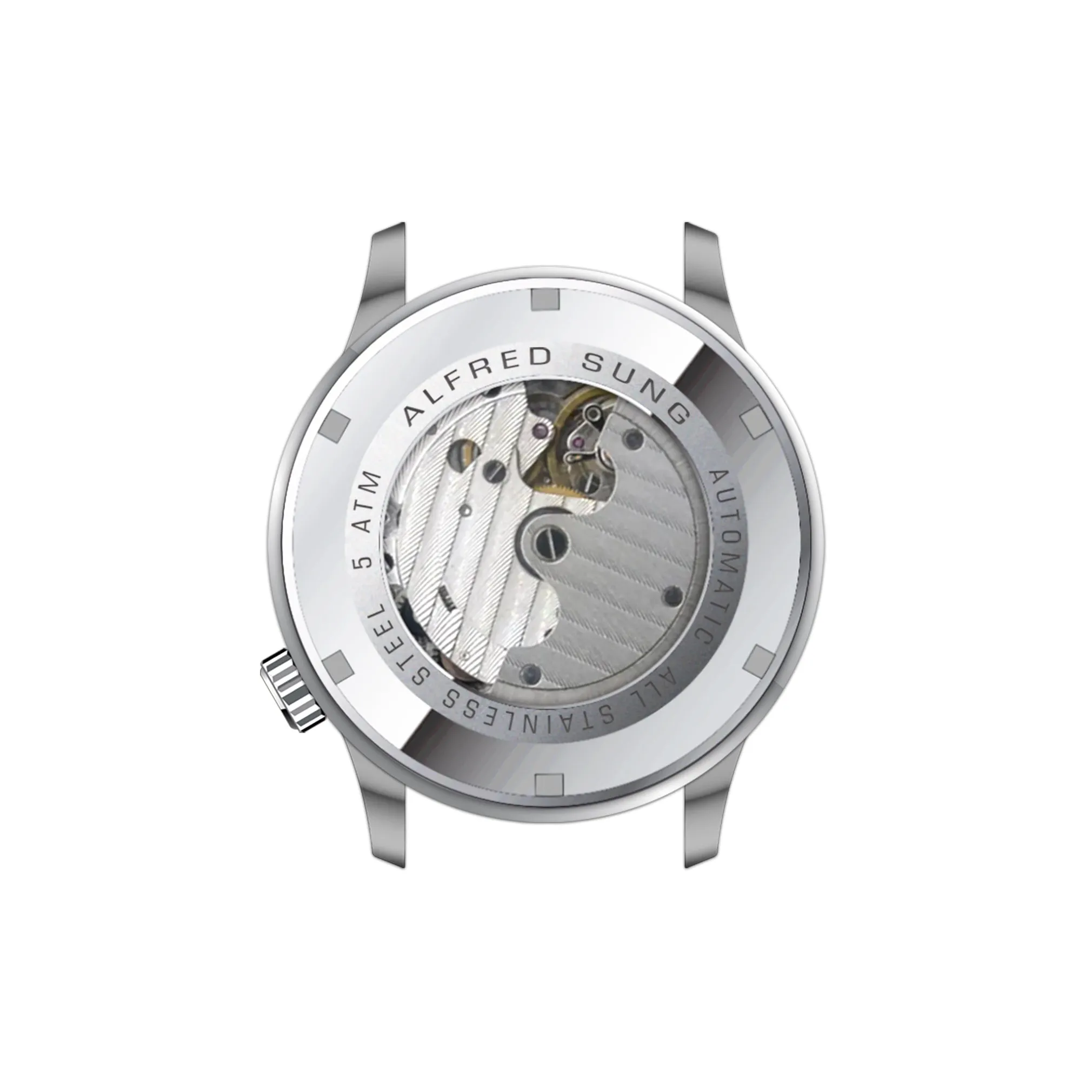 Alfred Sung Automatic II Blue Sunray Dial Silver Bracelet Men's watch