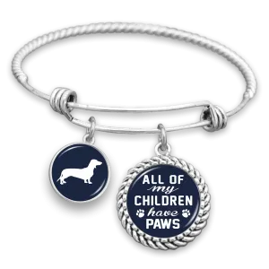 All Of My Children Have Paws Dachshund Charm Bracelet