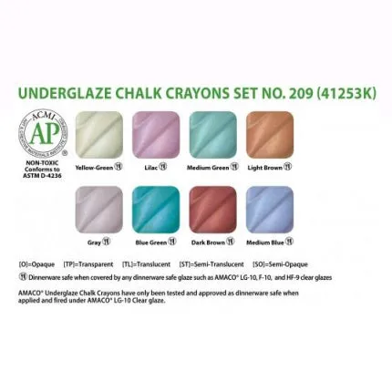 AMACO  Underglaze Chalk Crayon Set No 209
