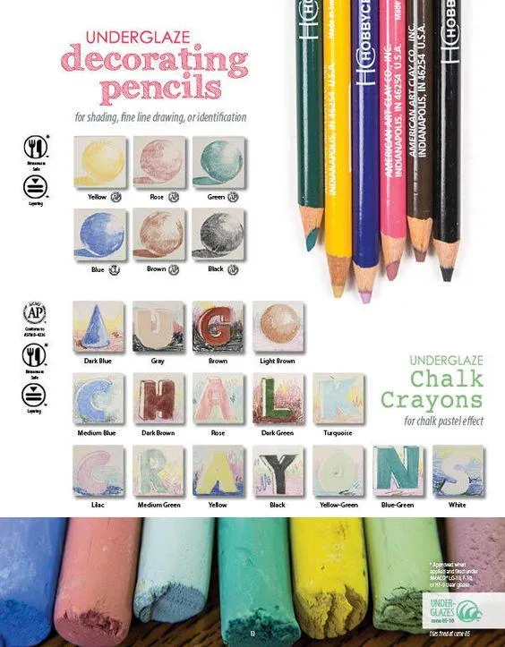 AMACO  Underglaze Chalk Crayon Set No 209
