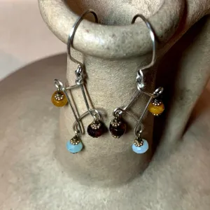 Amazonite and Agate Earrings
