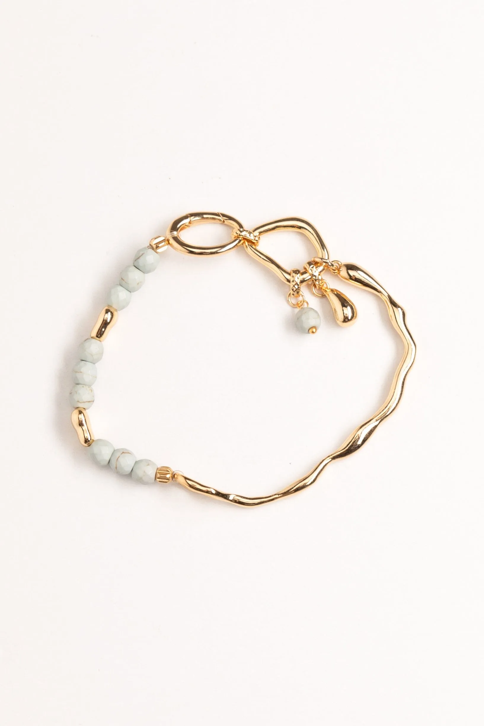 Amazonite Bead Gold Chain Bracelet