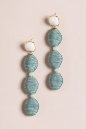 Amazonite Three Tier Silk Earrings