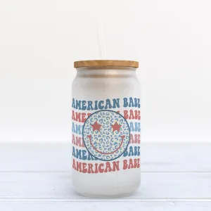 American Babe Frosted Glass Can Tumbler