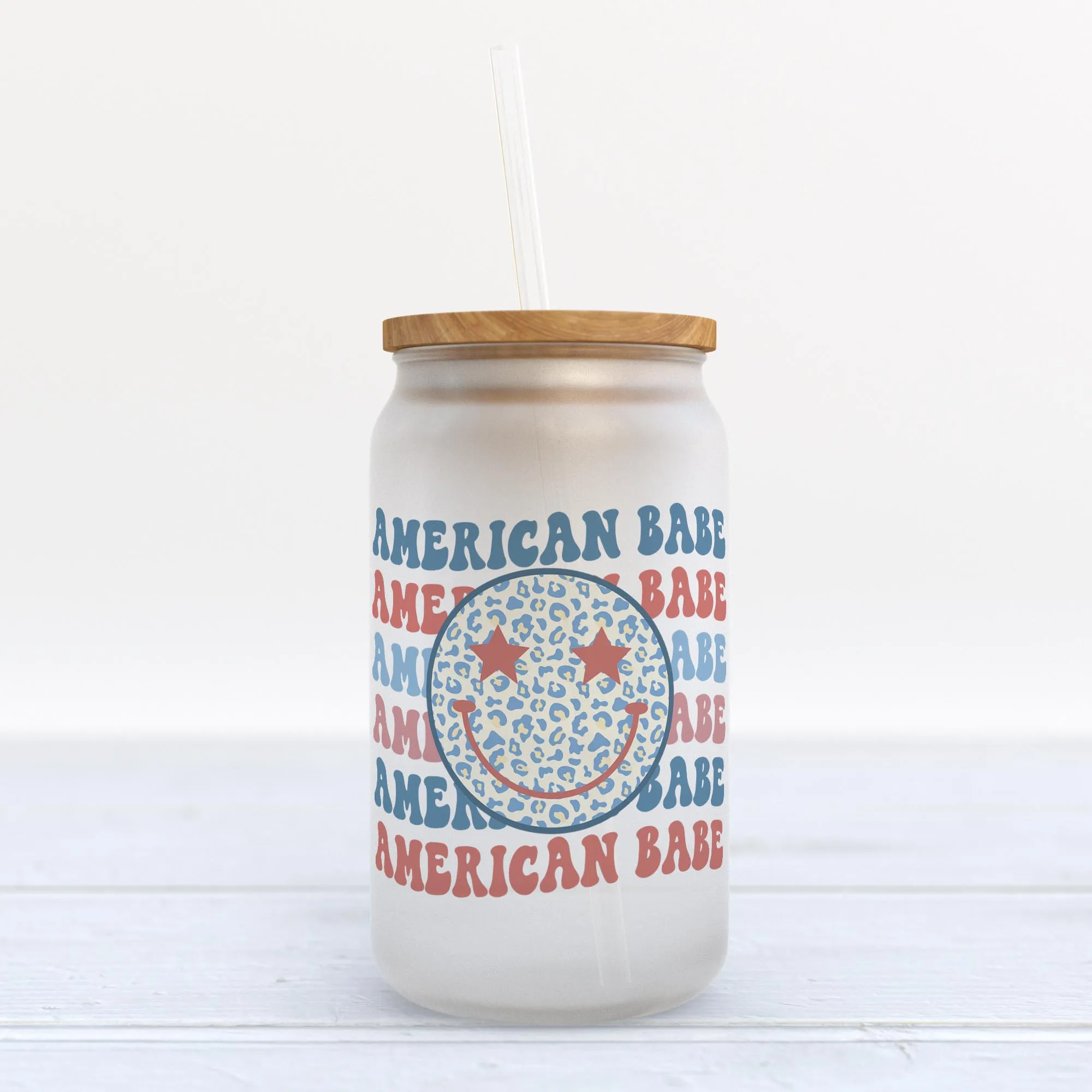 American Babe Frosted Glass Can Tumbler