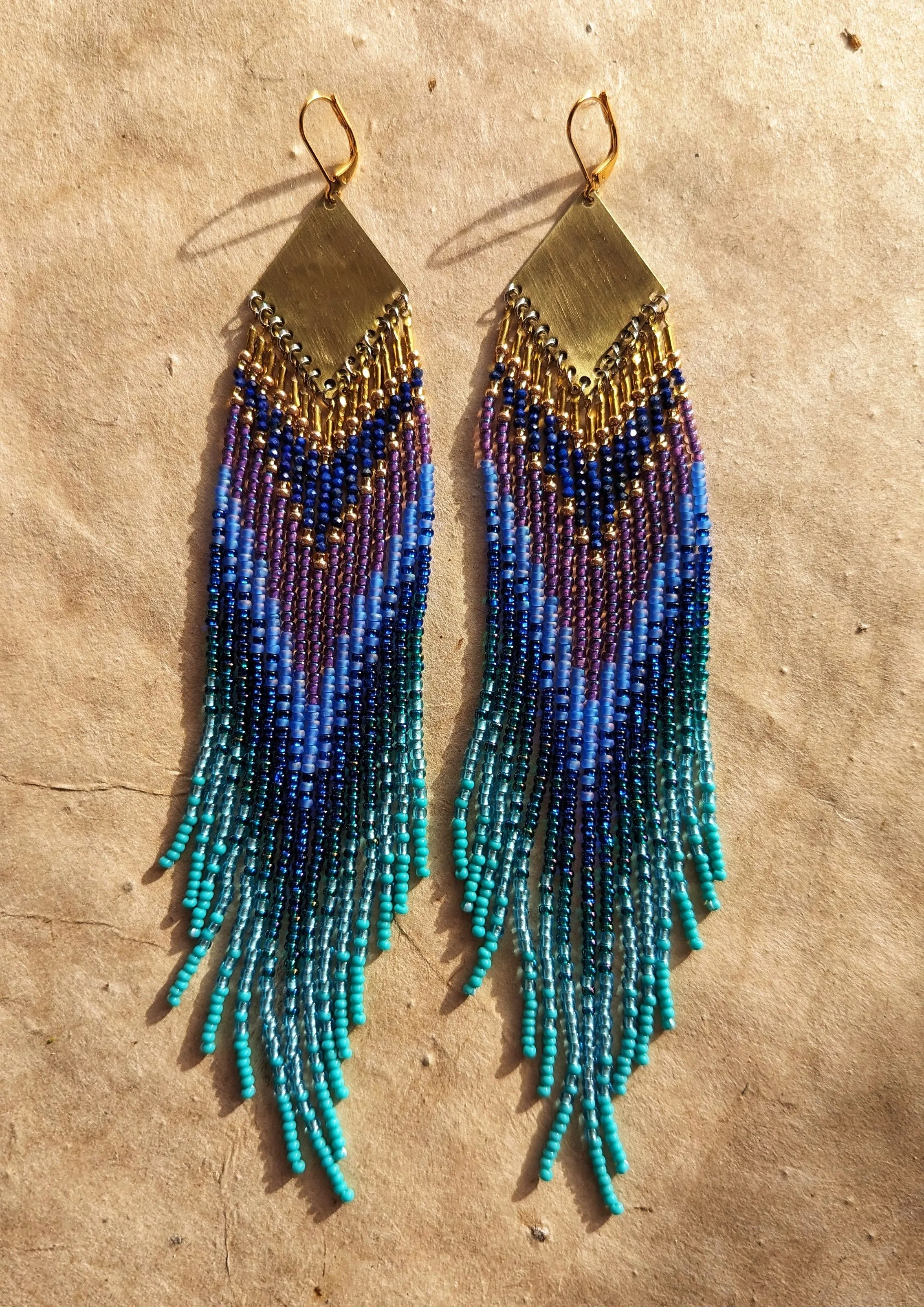 Amphitrite Lapis Lazuli Seed Bead Earrings