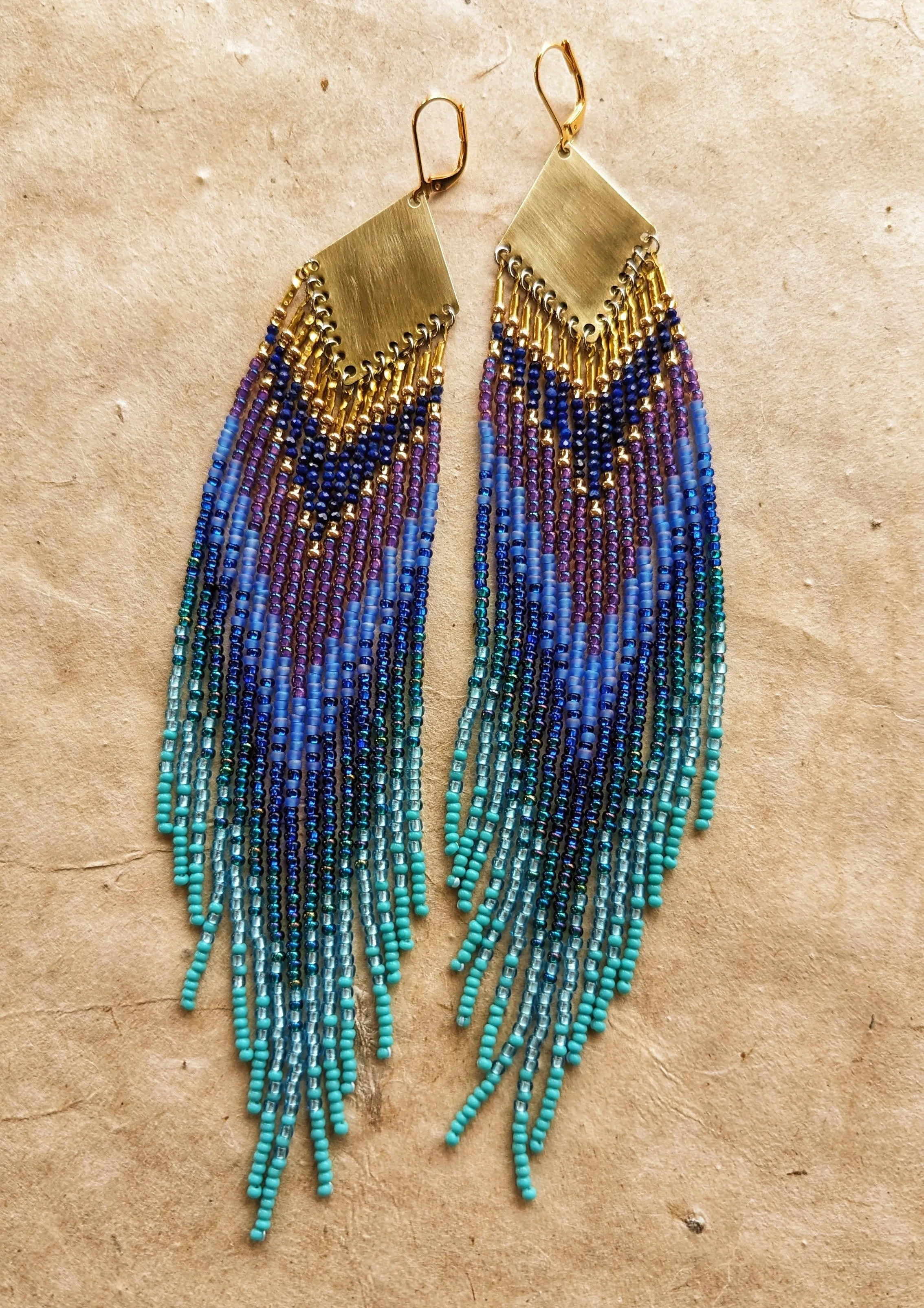 Amphitrite Lapis Lazuli Seed Bead Earrings