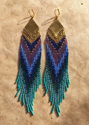 Amphitrite Lapis Lazuli Seed Bead Earrings