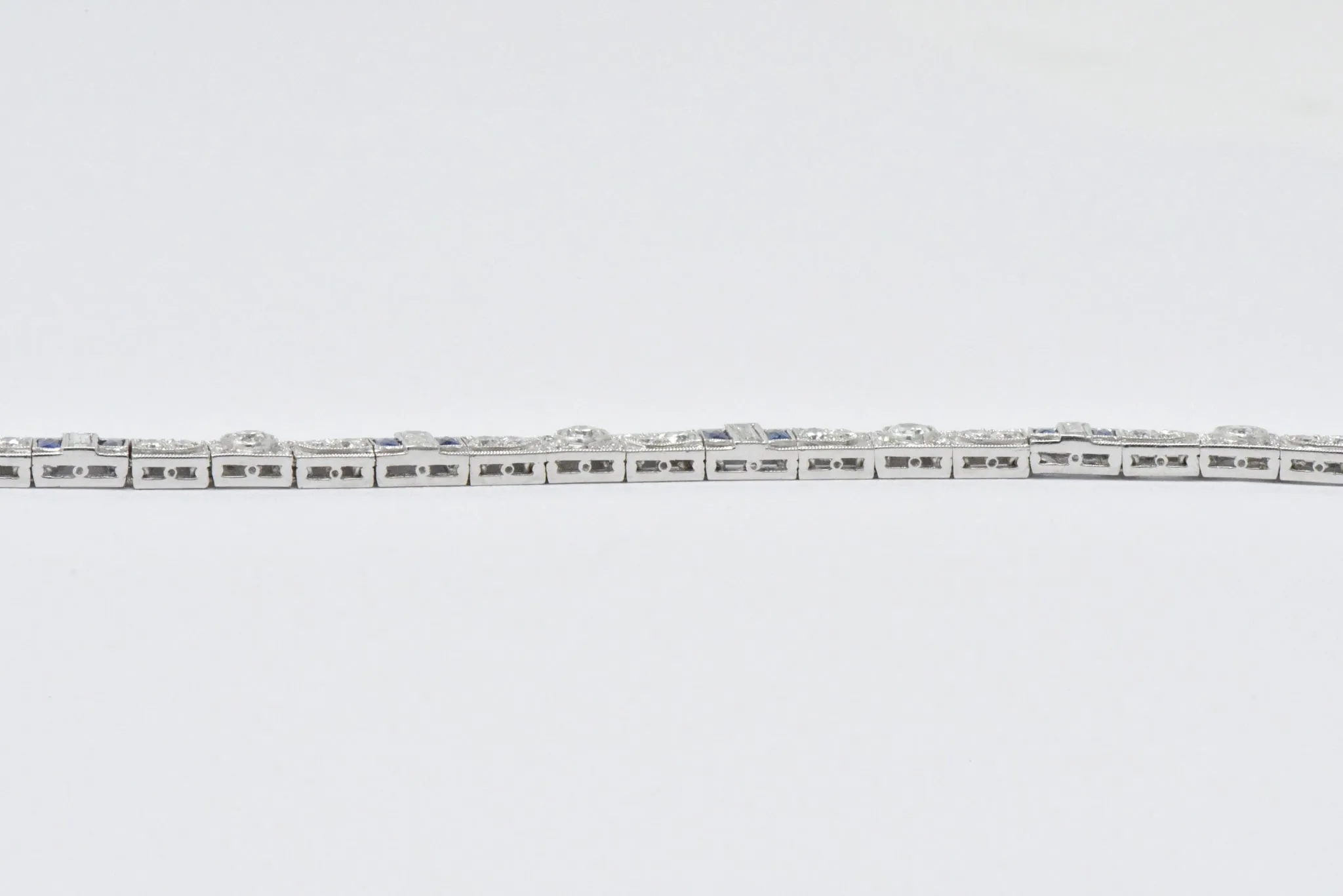 Art Deco 5.04 CTW Diamond Sapphire & Platinum Bracelet