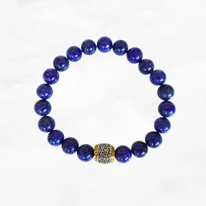 Auspicious Beaded Lapis Bracelet for Men