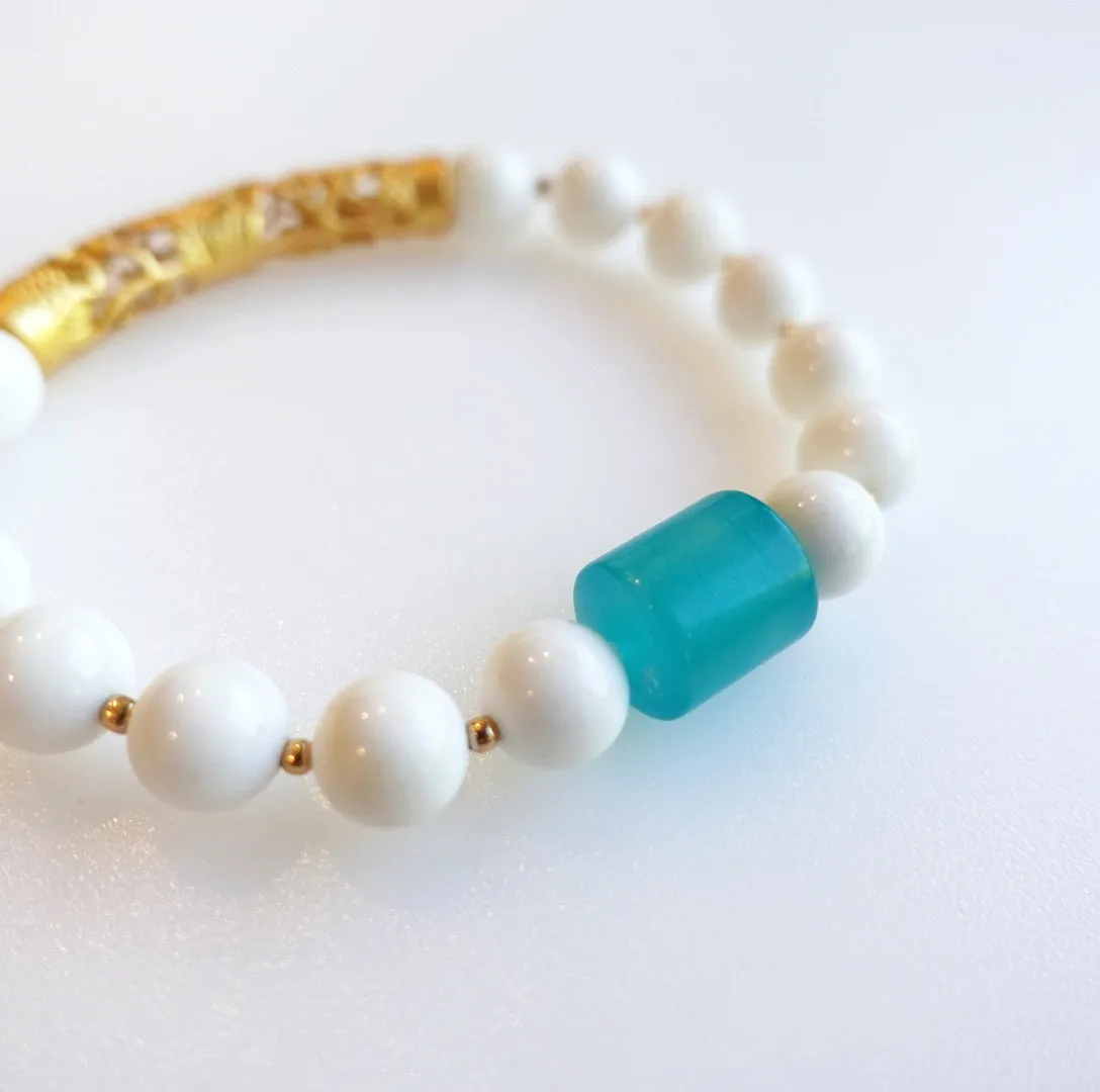 Auspicious Beaded Tridacna Bracelet