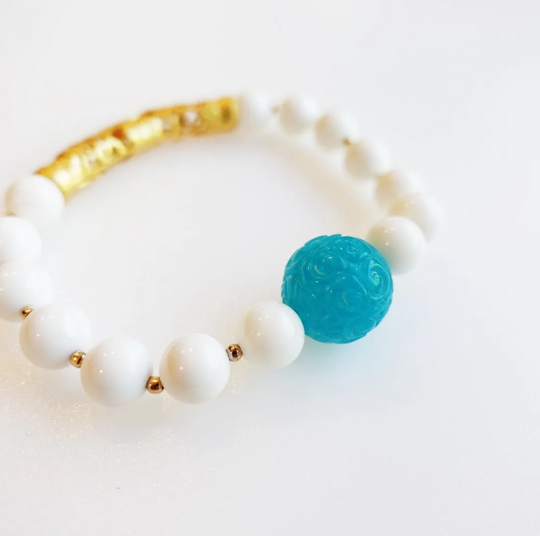 Auspicious Beaded Tridacna Bracelet