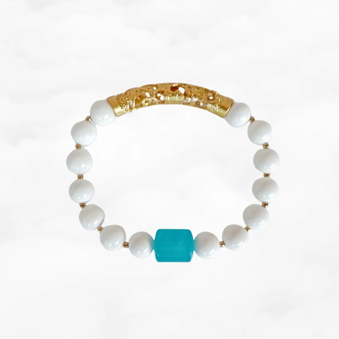 Auspicious Beaded Tridacna Bracelet
