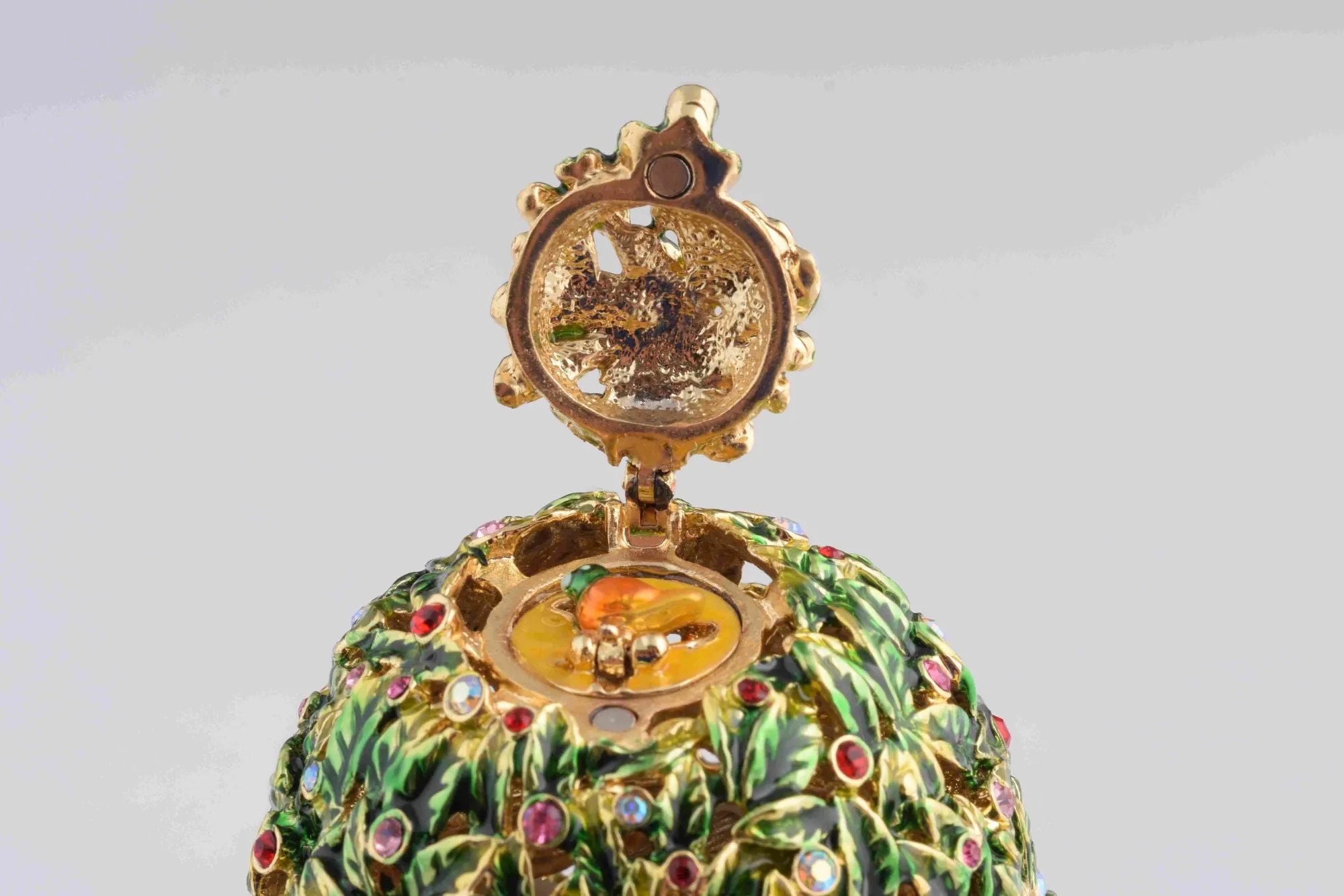 Bay Tree Faberge Egg with Colorful Crystals