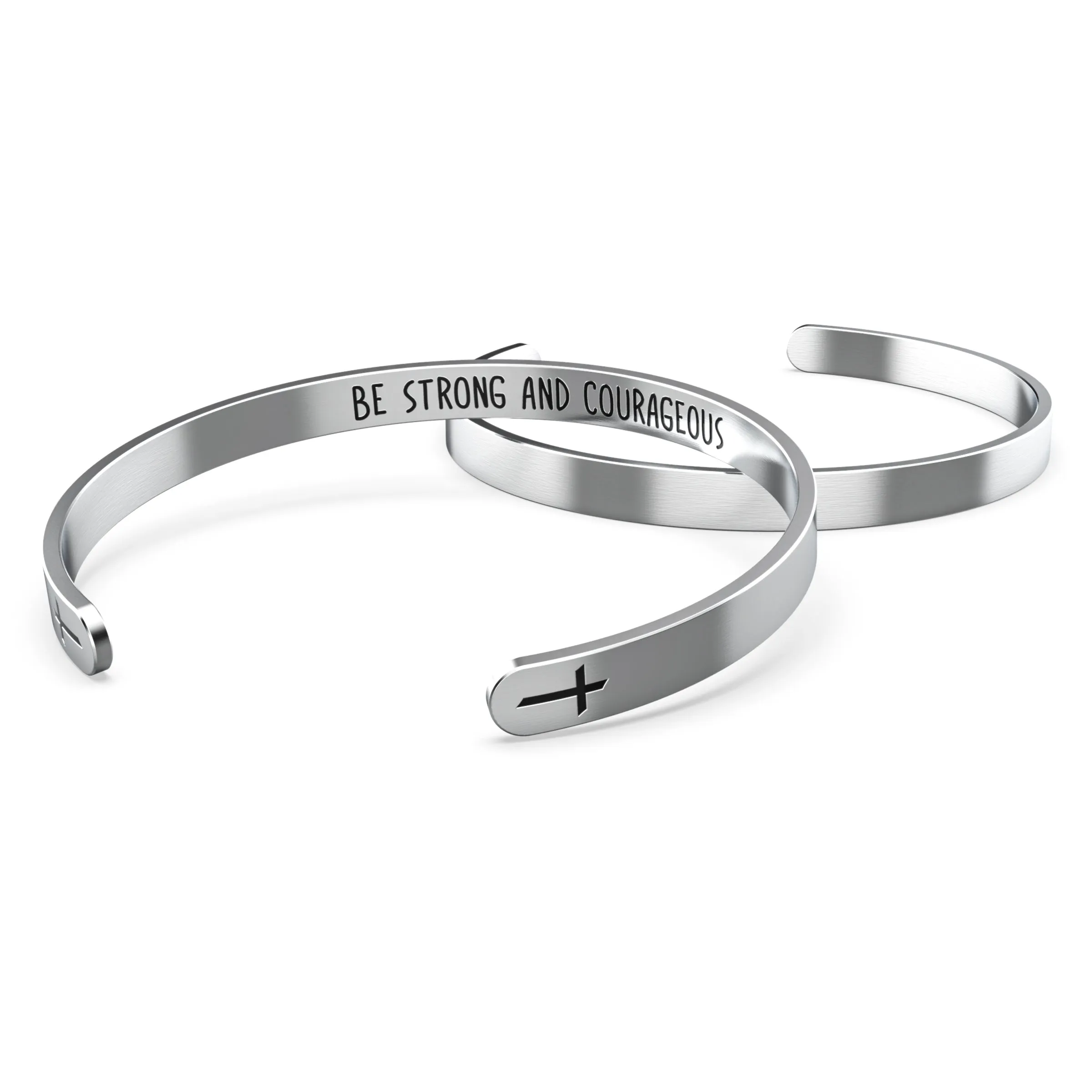 Be Strong And Courageous Cross Bracelet – Religious Bracelet – Joshua 1:9 — Catholic or Christian Women & Girls